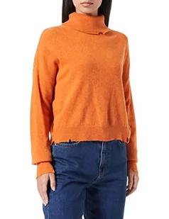 Replay Damski sweter z golfem wełna, pomarańczowy (pomarańczowy 443), XL, Pomarańczowy 443, XL - Swetry damskie - miniaturka - grafika 1