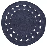 Dywany - Dywan okrągły z juty ø 120 cm ciemnoniebieski KOYUNLU - miniaturka - grafika 1