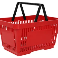 Torby i wózki na zakupy - Koszyk zakupowy do przechowywania 2 rączki 22L czerwony KTD - miniaturka - grafika 1