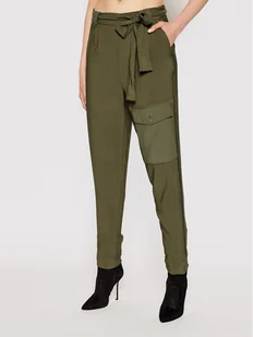 TwinSet Spodnie materiałowe 211TT2161 Zielony Regular Fit - Spodnie damskie - miniaturka - grafika 1