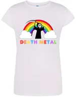 Koszulki i topy damskie - T-SHIRT DAMSKI NA PREZENT METAL ROCK ŚMIESZNA KOSZULKA BIAŁA R-S A412 - miniaturka - grafika 1