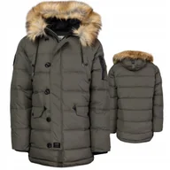 Kurtki męskie - PITBULL WEST COAST KURTKA MĘSKA ZIMOWA Z KAPTUREM KINGSTON 2 OLIWKOWA XS - miniaturka - grafika 1