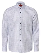 Koszule męskie - Finshley & Harding Koszula męska - Non-iron - Dwuwarstwowa Mężczyźni Slim Fit Bawełna niebieski|biały wzorzysty, 40 - miniaturka - grafika 1