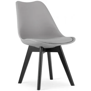 Komplet szarych ergonomicznych krzeseł z czarnymi nogami 4 szt. Zyfok - Krzesła - miniaturka - grafika 1