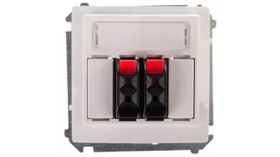 Kontakt Simon  Gniazdo głośnikowe Podwójne z polem opisowym BMGL3.01/11 BASIC- - Gniazdka elektryczne - miniaturka - grafika 1