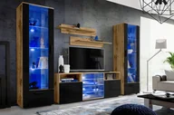 Meble do sypialni - Zestaw Mebli Simplicity Meblościanka Wiele Kolorów POLSKI PRODUKT Blue LED - miniaturka - grafika 1