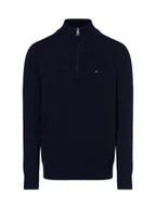 Swetry męskie - Tommy Hilfiger Męski sweter z dzianiny Mężczyźni Wełna niebieski jednolity, M - miniaturka - grafika 1