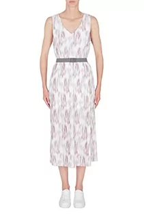 Sukienki - Armani Exchange Damska plisowana sukienka, klasyczny krój, opt. White Secret Garden, S, Opt. White Secret Garden, S - grafika 1