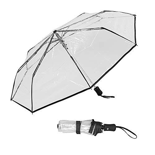 Susino Parapluie pliant - automatyczny, przezroczysty parasol avec borure noire 29 cm