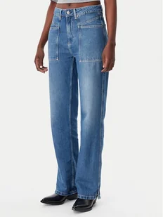 BOSS Jeansy 50529919 Niebieski Straight Fit - Spodnie damskie - miniaturka - grafika 1