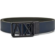 Paski - Armani Exchange Skórzany dwustronny pasek - miniaturka - grafika 1