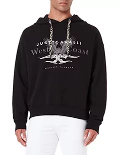 Just Cavalli Bluza męska, 900 czarna, XXL - Bluzy męskie - miniaturka - grafika 1
