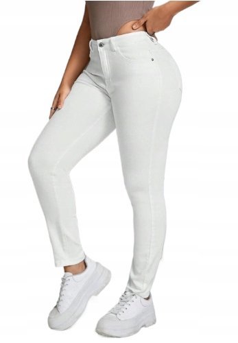SHEIN JEANSY BIAŁE GŁADKIE DAMSKIE W30 L32 ŁRS