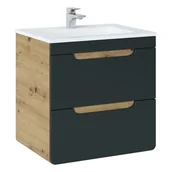 Szafki łazienkowe - Szafka z Umywalką 820 Aruba Cosmos Comad Ciemny Grafit, Dąb Artisan - miniaturka - grafika 1
