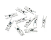 Spinacze i klipsy do papieru - [171101] Klamerki drewniane 2,5cm białe 100szt - miniaturka - grafika 1