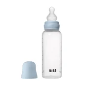 Butelki dla niemowląt - BIBS BUTELKA PLASTIC PP ze smoczkiem antykolkowym z silikonu medycznego, pojemność 270 ml, BABY BLUE - miniaturka - grafika 1