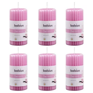 Bolsius Sfeerpunt Zapachowe świece pieńkowe, prążki, 6 szt., 120x58 mm, magnolia 101925260104 - Świece - miniaturka - grafika 1