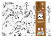 Podkładki na biurko - Transparentna mata wodoodporna do kolorowania Strigo by Funny Mat Konie - miniaturka - grafika 1