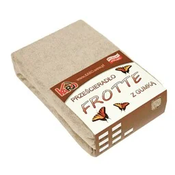 Prześcieradło frotte z gumką 60x120 beżowe cappuccino 076 KARO - Prześcieradła dla dzieci - miniaturka - grafika 1