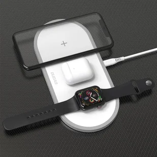 Dudao 3w1 ładowarka bezprzewodowa Qi do telefonu / słuchawek AirPods / Apple Watch 38mm biały (A11 white) - Ładowarki do telefonów - miniaturka - grafika 2