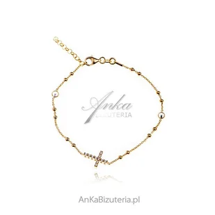 ankabizuteria.pl Bransoletka srebrna z cyrkoniamii RÓŻANIEC - Bransoletki - miniaturka - grafika 1