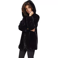 Płaszcze damskie - Urban Classics Damski płaszcz z kapturem ze sztucznego futra królika, damski płaszcz z kapturem i kieszeniami bocznymi, dostępny w wielu kolorach, rozmiary XS-5XL, czarny, M - miniaturka - grafika 1