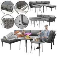 Meble ogrodowe - ZESTAW MEBLI DO OGRODU TARASU NAROŻNIK + 2x STÓŁ - miniaturka - grafika 1