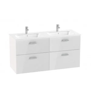 ROCA A851881806 VICTORIA PRO Zestaw łazienkowy UNIK 4 szuflady 120 biały połysk (bez uchwytu) - Szafki łazienkowe - miniaturka - grafika 1