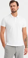 Koszulki męskie - Komplet męskich t-shirtów bawełnianych polo BASIC granatowy/biały/czerwony V3 OM-POBS-0133 M - miniaturka - grafika 1