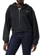 Bluzy damskie - Wrangler Damska bluza z kapturem z zamkiem błyskawicznym, czarna, 3XL - miniaturka - grafika 1