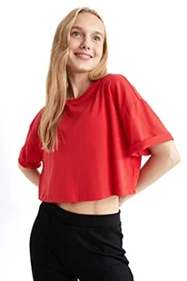 DeFacto T-shirt damski, czerwony, M - Koszulki i topy damskie - miniaturka - grafika 1