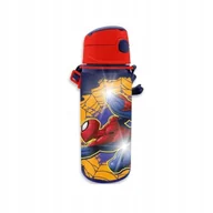 Bidony dla dzieci - BUTELKA BIDON ALUMINIOWY SPIDERMAN 600ml z paskiem do wody, soków i innych - miniaturka - grafika 1