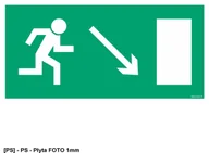 Tablice BHP - SIGNPROJECT AC013 - Wyjście ewakuacyjne w prawo w dół 800x400 - miniaturka - grafika 1