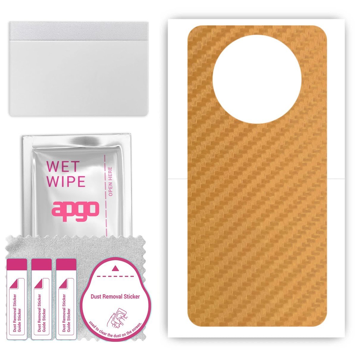 Folia naklejka skórka strukturalna na TYŁ do ZTE Blade A75 5G - Carbon Złoty - apgo SKINS