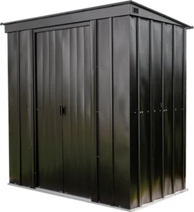 vidaXL Spacemaker Metalowa szopa na narzędzia 64 Onyks Czarny 120x195x196cm - Altany ogrodowe - miniaturka - grafika 1