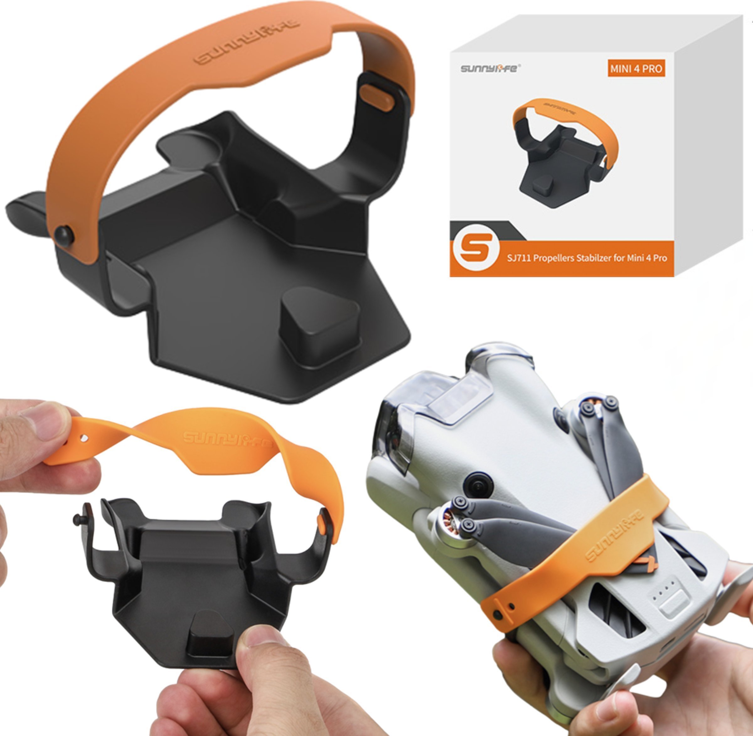 SunnyLife ZABEZPIECZENIE STABILIZATOR BLOKADA ŚMIGIEŁ DO DJI MINI 4 PRO - POMARAŃCZOWA