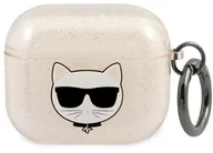 Akcesoria do słuchawek - Karl Lagerfeld Karl Lagerfeld Choupette Head Glitter - Etui AirPods 3 (złoty) KF000647 - miniaturka - grafika 1