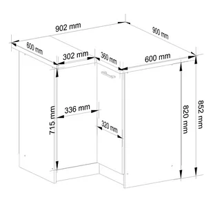 Szafka OLIWIA S90/90 + BLAT BIAŁA / BETON - Meble kuchenne - miniaturka - grafika 3