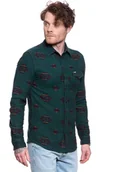 Koszule męskie - Wrangler Ls 1Pkt Flap Shirt Pine W5A4Bbg01-S - miniaturka - grafika 1