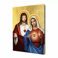 Ikony i obrazy sakralne - Ikona Najświętszego Serca Jezusa i Niepokalanego Serca Maryi - miniaturka - grafika 1
