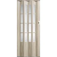 Drzwi wewnętrzne - Drzwi harmonijkowe CRYSTALLINE GLASS 330 86 x 203 cm dąb srebrny - miniaturka - grafika 1