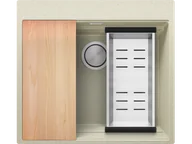 Zlewozmywaki - Primagran.pl Zlewozmywak kuchenny granitowy jednokomorowy z wewnętrzym ociekaczem Step i największą komorą MAX Oslo 60 Multilevel MOIKB-X0#N+ACOL02-KI$G+ADDP44-KB$G - miniaturka - grafika 1