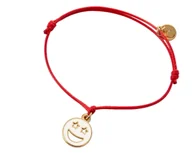 Bransoletki - Bransoletka smile, z białą emalią, z czerwonym sznurkiem z kolekcji TEEN VIBE (B24/TEN/09AU) - miniaturka - grafika 1