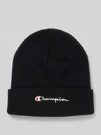 Czapki dla dzieci - Czapka z imitacji dzianiny z wyhaftowanym logo - miniaturka - grafika 1