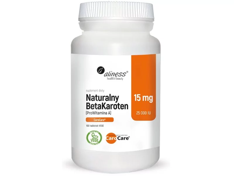 Medicaline Naturalny BetaKaroten 15 mg ProWitamina A 25 000 IU 100 tabletek