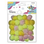 Zabawki kreatywne - Pompony akrylowe 20mm mix kolorów 48szt - Titanum - miniaturka - grafika 1