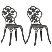 Fotele i krzesła ogrodowe - vidaXL Krzesła bistro, 2 szt., brąz, stop aluminium - miniaturka - grafika 1
