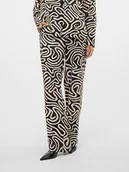 Spodnie damskie - Vero Moda Spodnie w kolorze czarno-beżowym - miniaturka - grafika 1