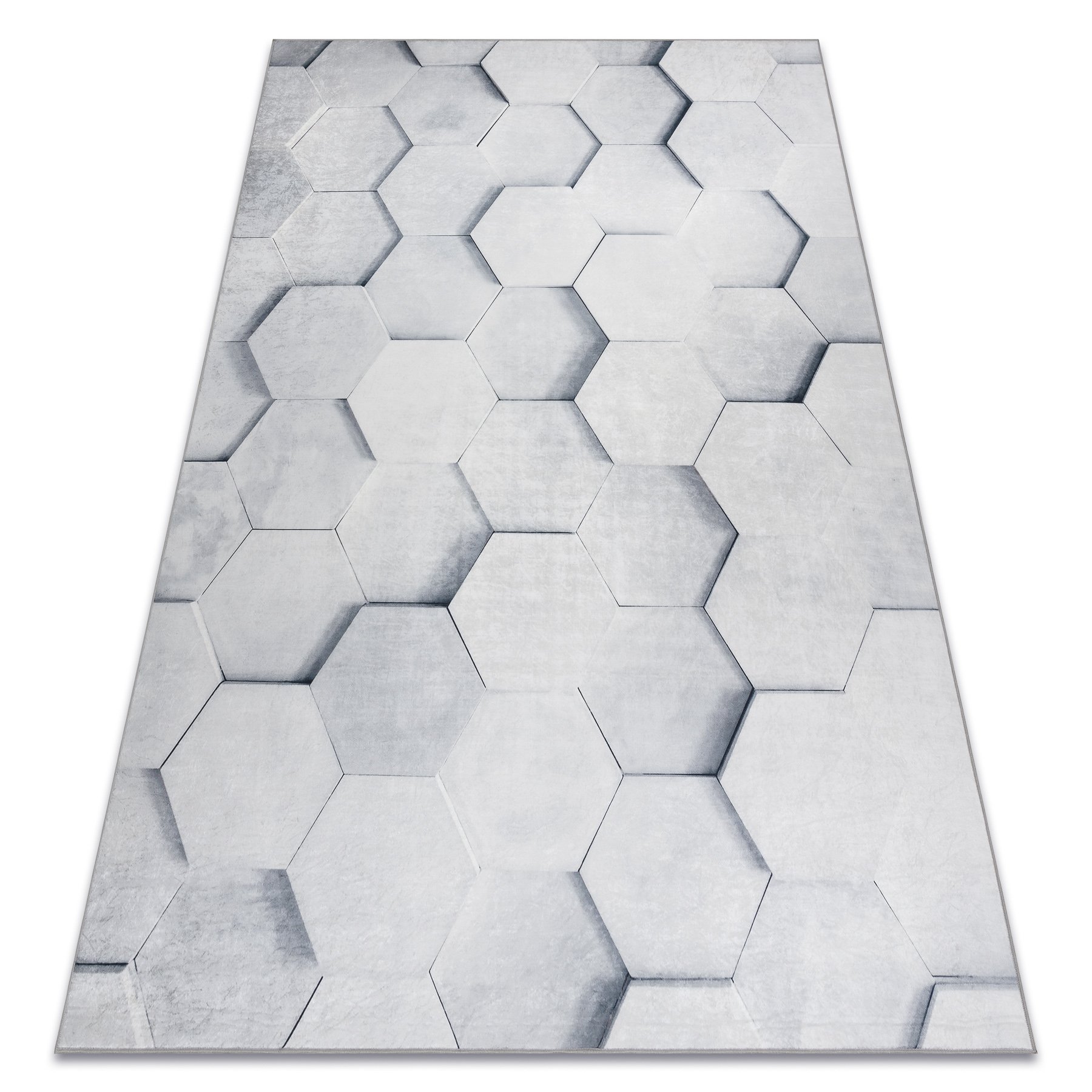 Dywan do prania ANDRE 1180 Plaster Miodu, sześcian 3D antypoślizgowy - szary 120x170 cm