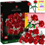 Klocki - LEGO ZESTAW KLOCKÓW Botanicals ICONS - BUKIET RÓŻ i RÓŻE KWIATY PREZENT + EBOOK - miniaturka - grafika 1